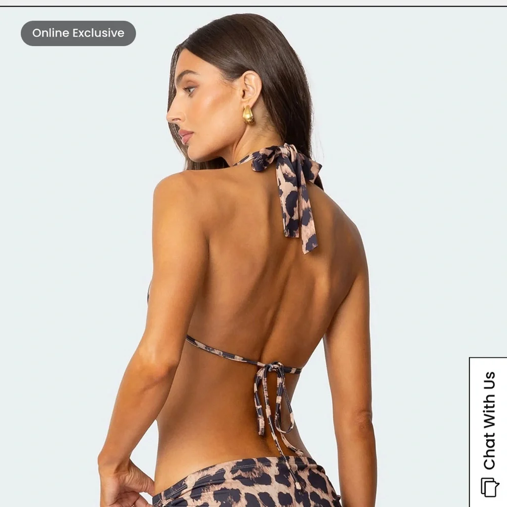 Edikted Zena Leopard Backless Top - Picture 4 of 7